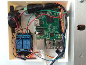 Raspberry PI with relay and Speaker.